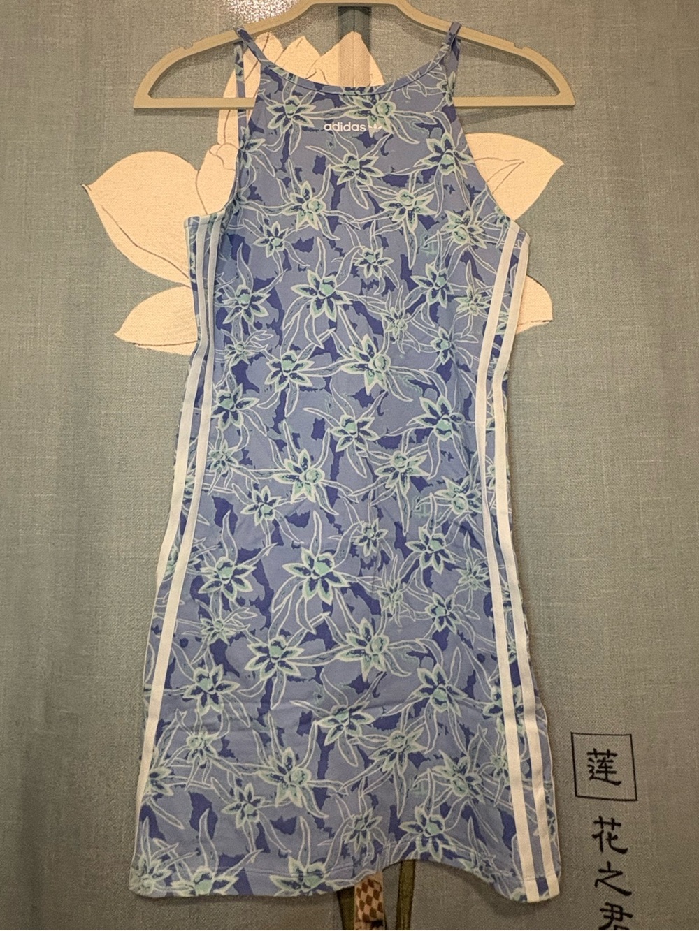 Adidas Women's Blue Floral Tank Dress